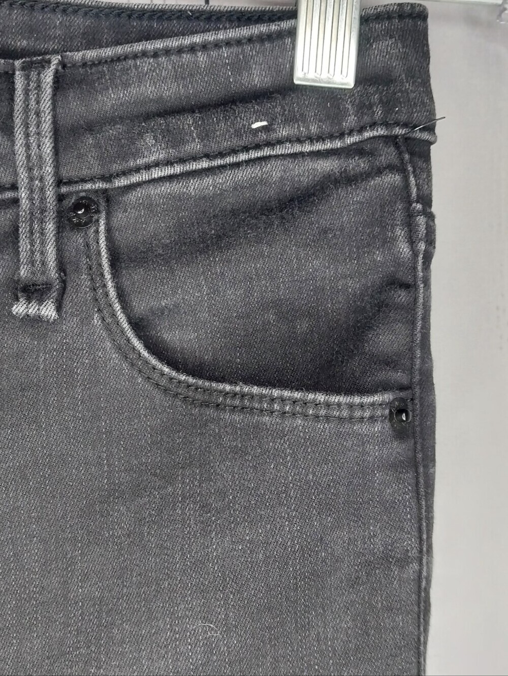 Abercrombie & Fitch High-Waist Black Skinny Distressed Raw Hem Ankle Edgy Jeans - Picture 4 of 10
